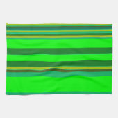 緑の色のストライプパターンカスタマイズデザイナ キッチンタオル (横)