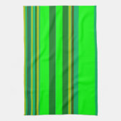 緑の色のストライプパターンカスタマイズデザイナ キッチンタオル (縦)