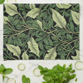 緑の色合いのつる植物のクラスター キッチンタオル (折り畳み)