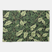 緑の色合いのつる植物のクラスター キッチンタオル (横)
