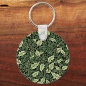 緑の色合いのつる植物のクラスター キーホルダー (裏面)