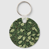緑の色合いのつる植物のクラスター キーホルダー (裏面)