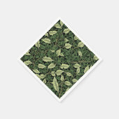 緑の色合いのつる植物のクラスター スタンダードカクテルナプキン (角)