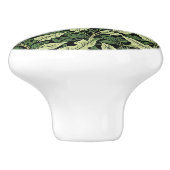 緑の色合いのつる植物のクラスター セラミックノブ (側面)