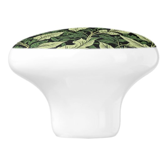 緑の色合いのつる植物のクラスター セラミックノブ (側面)
