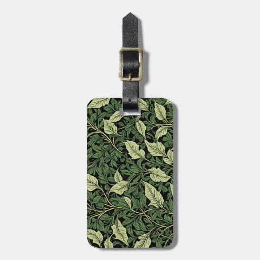 緑の色合いのつる植物のクラスター ラゲッジタグ (正面縦)