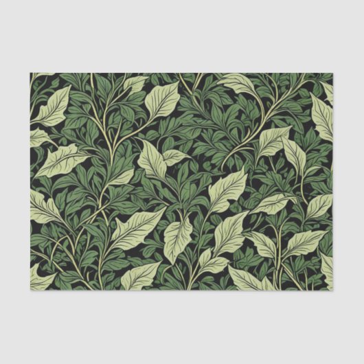 緑の色合いのつる植物のクラスター 薄葉紙 (正面)