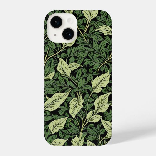 緑の色合いのつる植物のクラスター iPhoneケース (裏面)