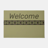 緑の色合いの歓迎 ドアマット (正面)