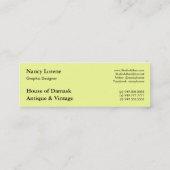 緑の色合いのCAMBRIA スキニー名刺 (裏面)