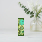 緑の色合いのCAMBRIA スキニー名刺 (スタンド正面)