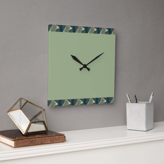 緑の色 スクエア壁時計 (オフィス)