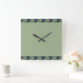 緑の色 スクエア壁時計 (ホーム)