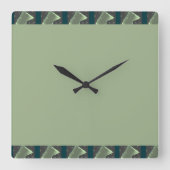 緑の色 スクエア壁時計 (正面)