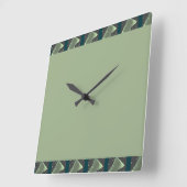 緑の色 スクエア壁時計 (傾斜)