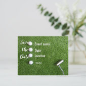 緑の芝生にゴルフボールを置いて日付を救う 招待状 (スタンド正面)