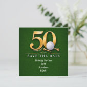 緑の芝生のゴルフで50歳の誕生日 セーブザデート (スタンド正面)