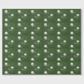緑の芝生のゴルフボール ラッピングペーパー (フラット)