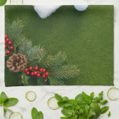 緑の芝生のゴルフ クリスマス キッチンタオル (折り畳み)