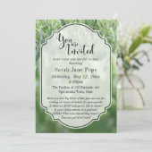 緑の芝生の写真、カジュアルなアウトドアパーティーやイベント 招待状 (スタンド正面)