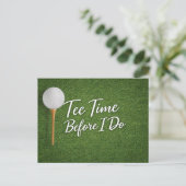 緑の芝生を舞台にしたゴルフ独身最後の1日 ポストカード (スタンド正面)