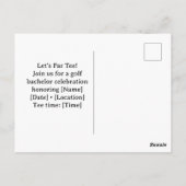 緑の芝生を舞台にしたゴルフ独身最後の1日 ポストカード (裏面)