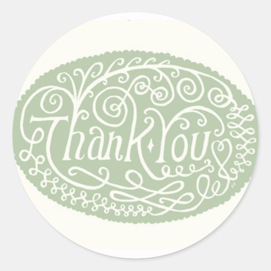 緑の花ありがとう ラウンドシール (正面)