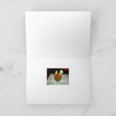 緑の花およびフレームとのハッピーバースデー カード (内部)