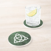 緑の花こう岩上のケルト結び目模様 コースター (側面)