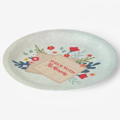 緑の花とマザーパスソーバーシーダー ペーパープレート (アングル)