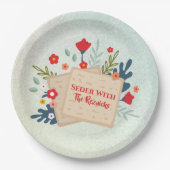 緑の花とマザーパスソーバーシーダー ペーパープレート (正面)