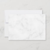 緑の花と白の大理石の結婚式RSVPカード サンキューカード (裏面)