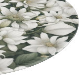 緑の花に植物性の白い葉花 カッティングボード (角)