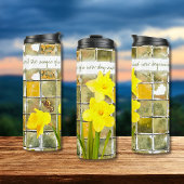 緑の花に黄色素朴の水仙引用文 タンブラー