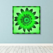 緑の花のアートワーク – ラップされたキャンバス キャンバスプリント (インサイチュ (ウッドフロア))