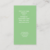 緑の花のイヤリングカード 名刺 (裏面)