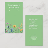 緑の花のイヤリングカード 名刺 (正面/裏面)