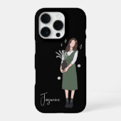 緑の花のカスタマイズ iPhoneケース (裏面)