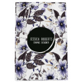 緑の花のシームレスなパ葉ターで光bl花 ミディアムペーパーバッグ (正面)