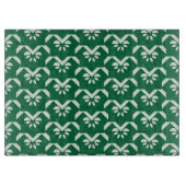 緑の花のジグザグ形 カッティングボード (正面)