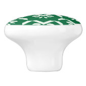 緑の花のジグザグ形 セラミックノブ (側面)