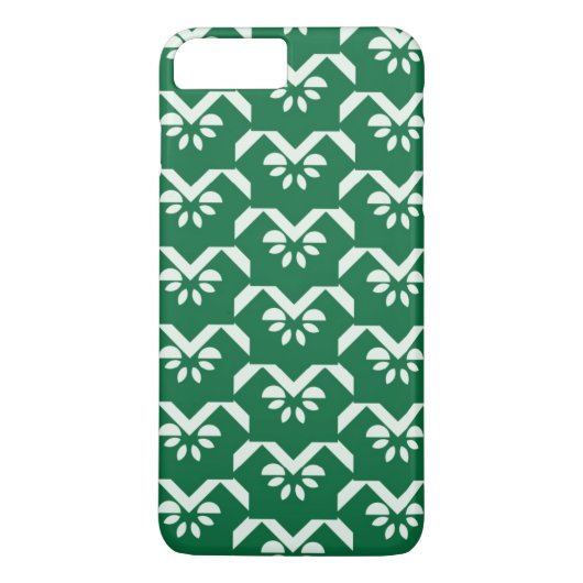 緑の花のジグザグ形 Case-Mate iPhoneケース (裏面)