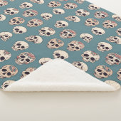 緑の花のスカルでハロウィンカラフルをアニメート シェルパブランケット (3/4)