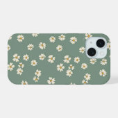 緑の花のスマホケース iPhone 15ケース (裏面横)