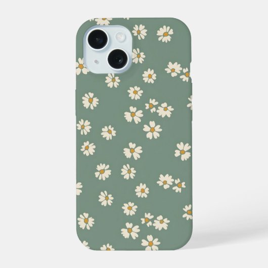 緑の花のスマホケース iPhone 15ケース (裏面)