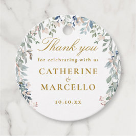 緑の花のワイルドフラワーウェディングサンキュー フェイバータグ