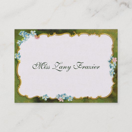 緑の花のヴィンテージのフランスのな社会的なテレホンカード コーリングカード (正面)