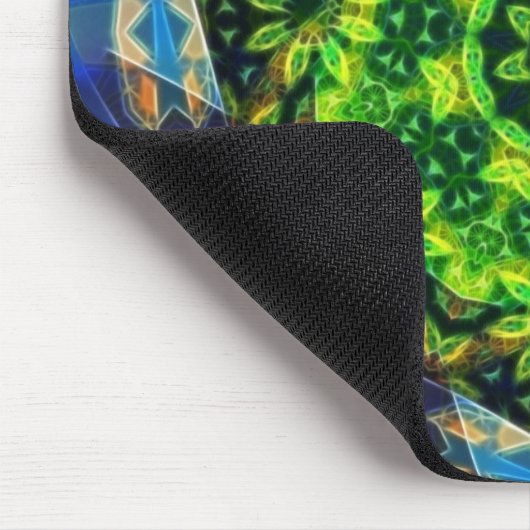 緑の花の円の幾何学的な曼荼羅のマウスパッド マウスパッド (コーナー)