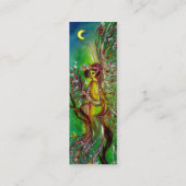 緑の花の妖精の夜のファンタジー スキニー名刺 (裏面)