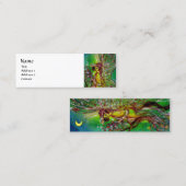 緑の花の妖精の夜のファンタジー スキニー名刺 (正面/裏面)